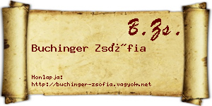 Buchinger Zsófia névjegykártya